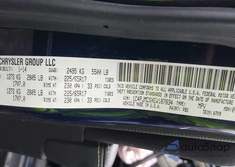 2014 Jeep Cherokee Latitude z USA, uszkodzony, nr VIN 1C4PJMCSXEW187834